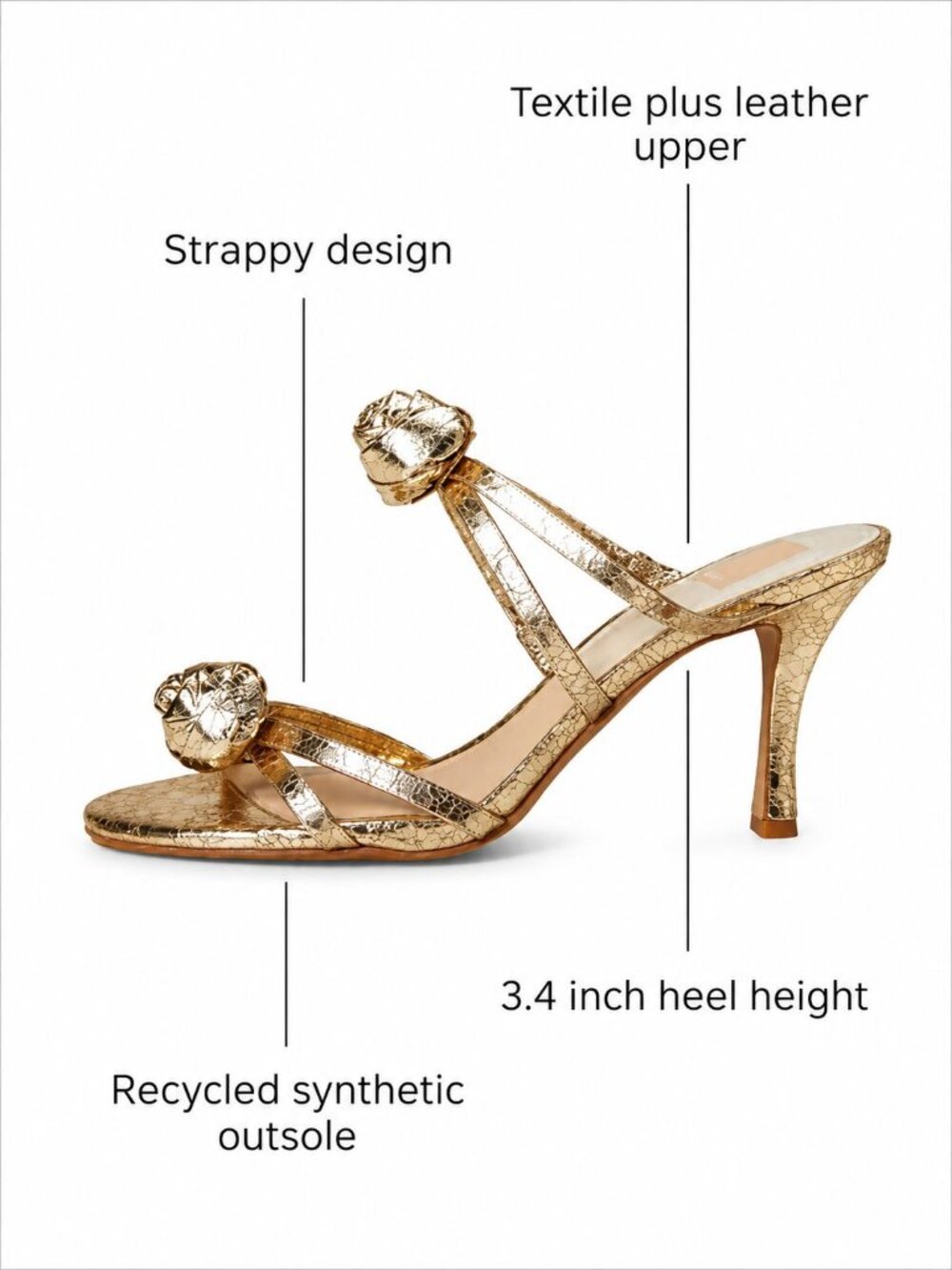 Dolce Vita Women's Linzy Florette Leather Rose Dress Sandals Size 9 - Picture 5 of 15